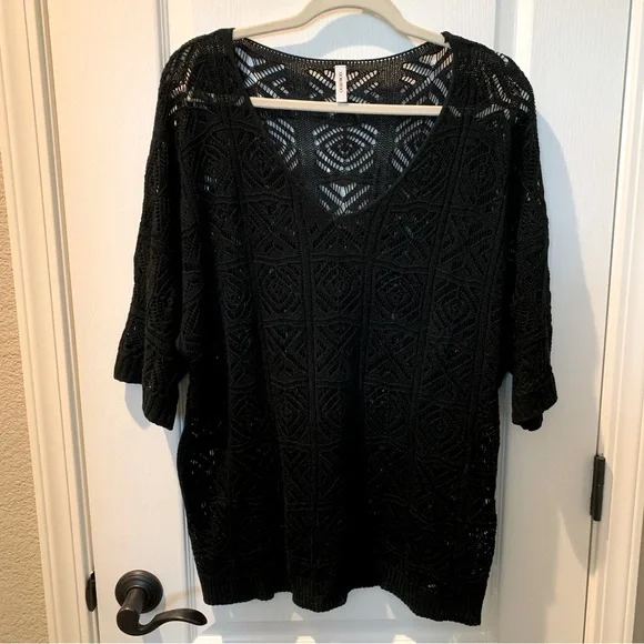 DOKOTOO Crochet Hollow Out 3/4 Sleeve Pullover Off Shoulder Sweater XXL - Picture 4 of 11